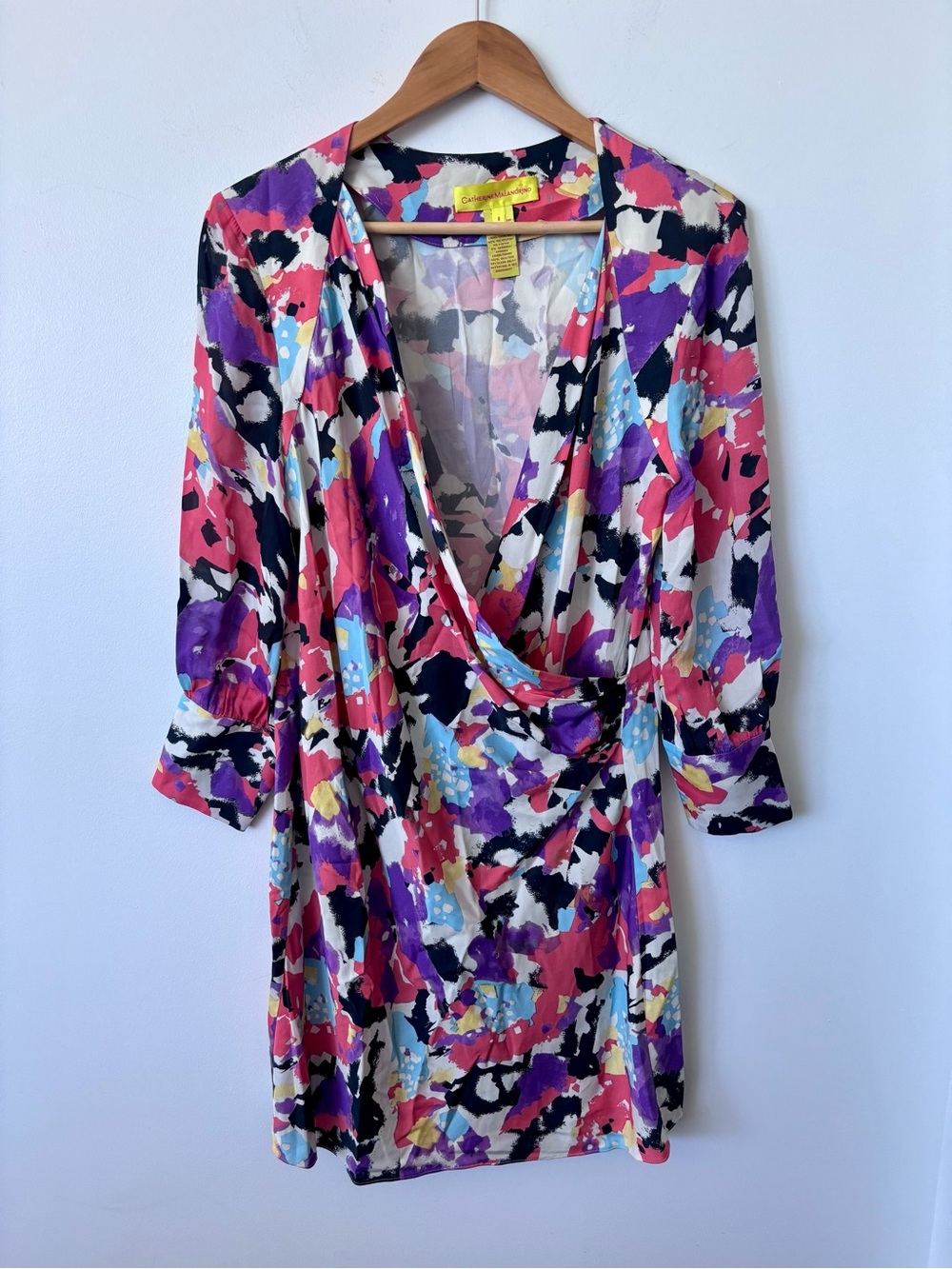 Real silk Catharine Maladrino print dress